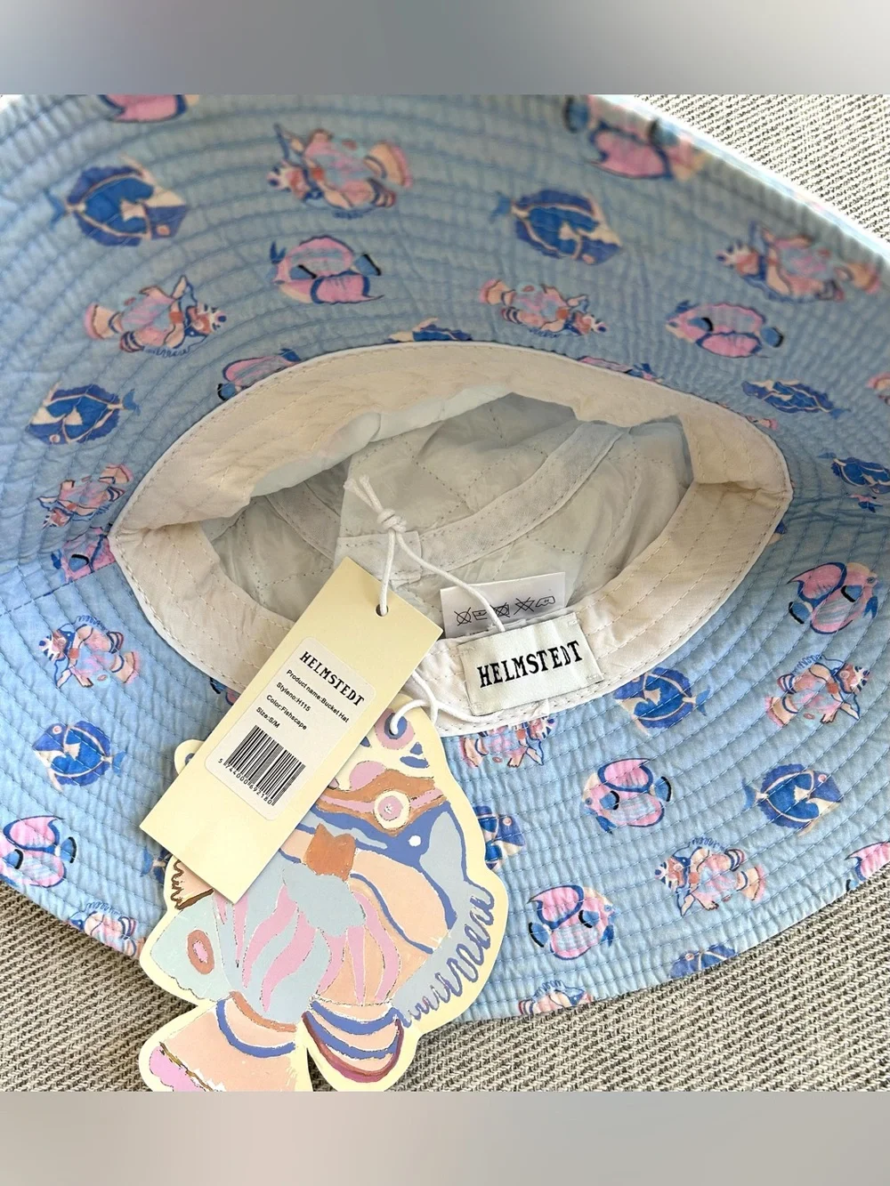 Helmetedt Bucket Hat Fishscape Cotton - Size S/M New With Tag